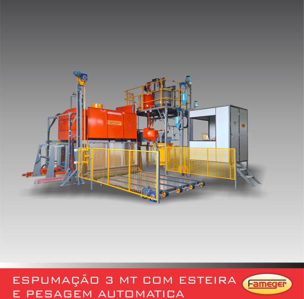 ESPUMAÇÃO 3 MT COM ESTEIRA E PESAGEM AUTOMATICA