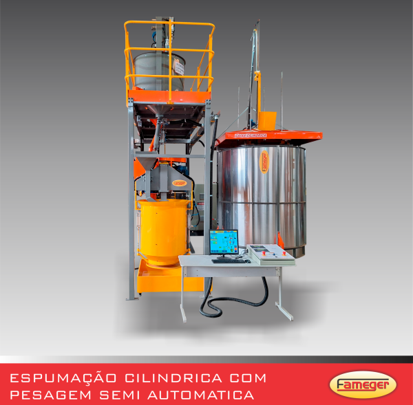ESPUMAÇÃO CILINDRICA COM PESAGEM SEMI AUTOMATICA