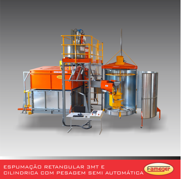 ESPUMAÇÃO RETANGULAR 3MT E CILINDRICA COM PESAGEM SEMI AUTOMATICA