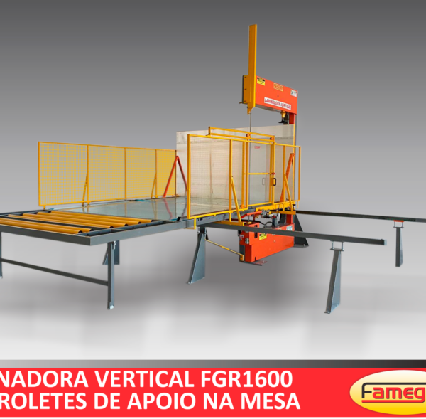 Laminadora Vertical FGR1600 - com roletes de apoio na mesa