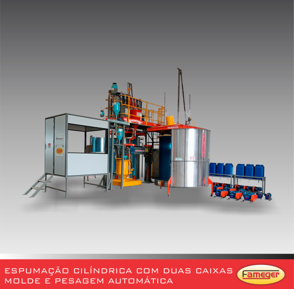 ESPUMAÇÃO CILÍNDRICA COM DUAS CAIXAS MOLDE E PESAGEM AUTO - 001